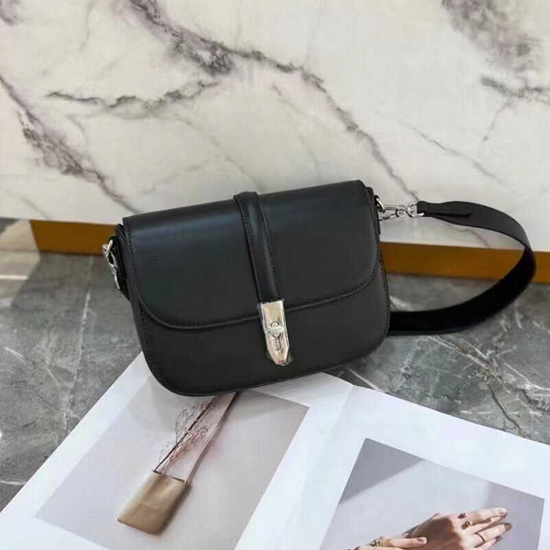 Women's leather flap bag cowhide saddle bag shoulder bag