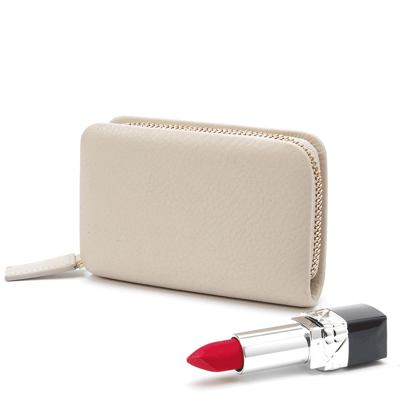 Cowhide Organ Pleated Card Holder