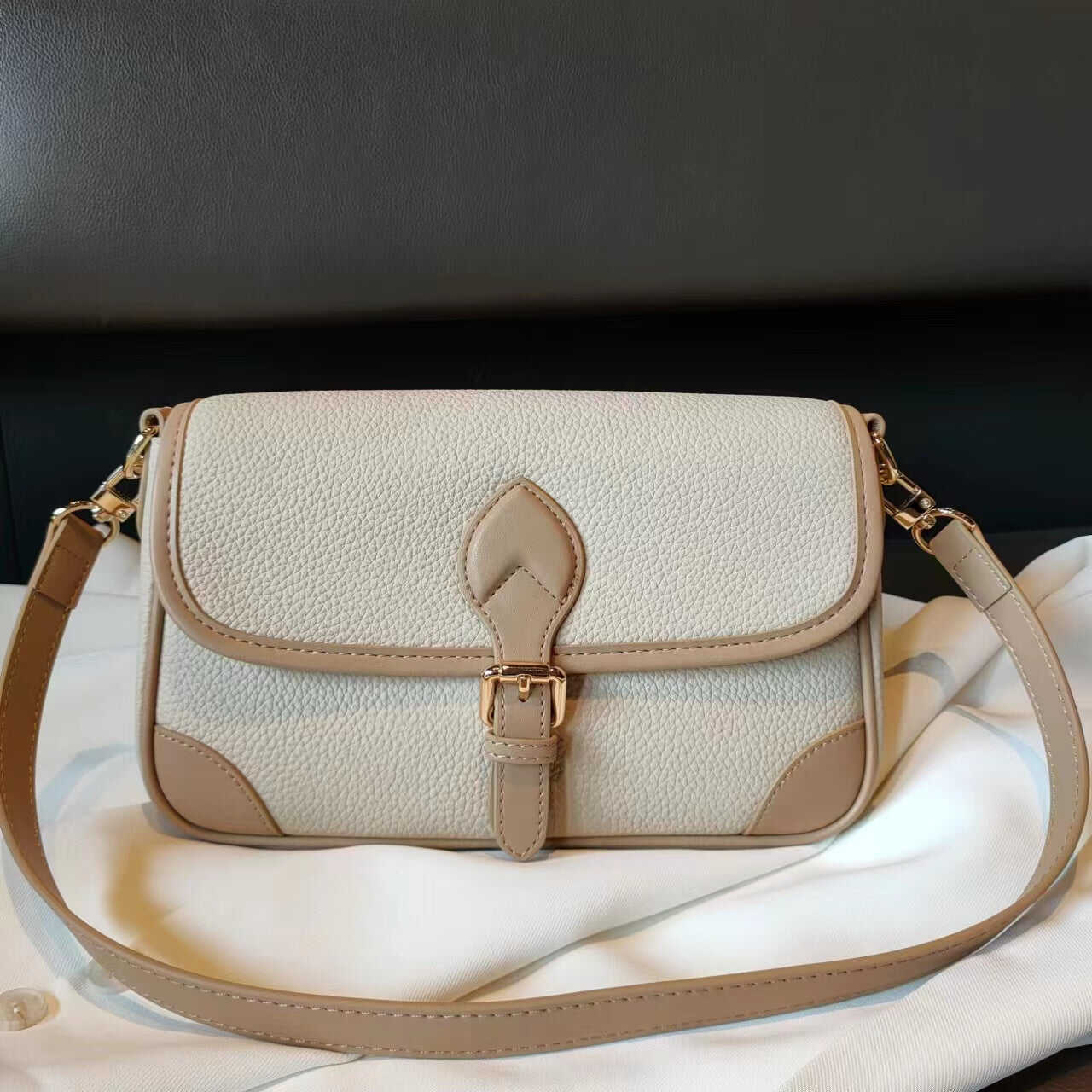 cowhide women's bag top grain leather crossbody togo leather flap bag