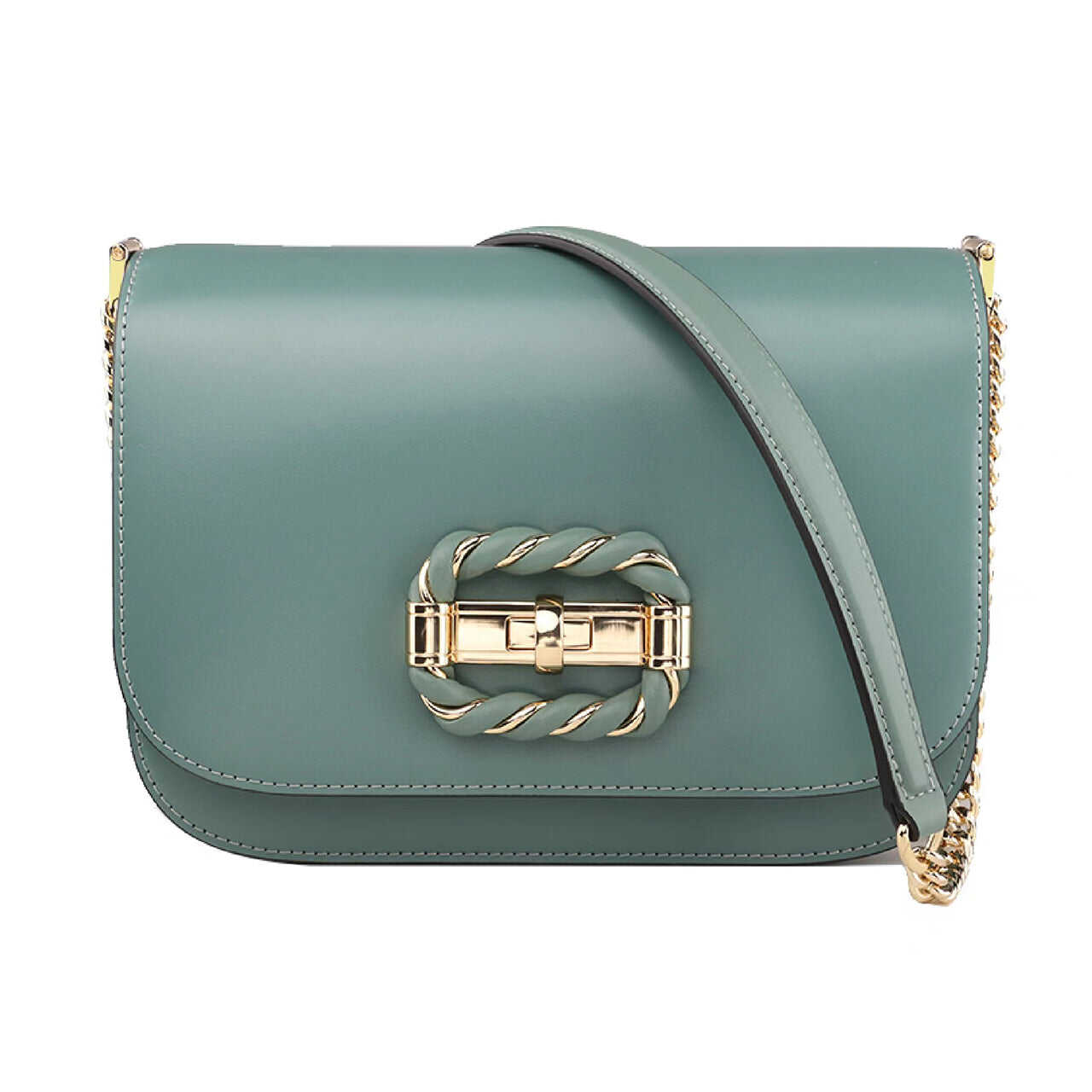 Cowhide shoulder bag crossbody bag chain shoulder strap flap bag