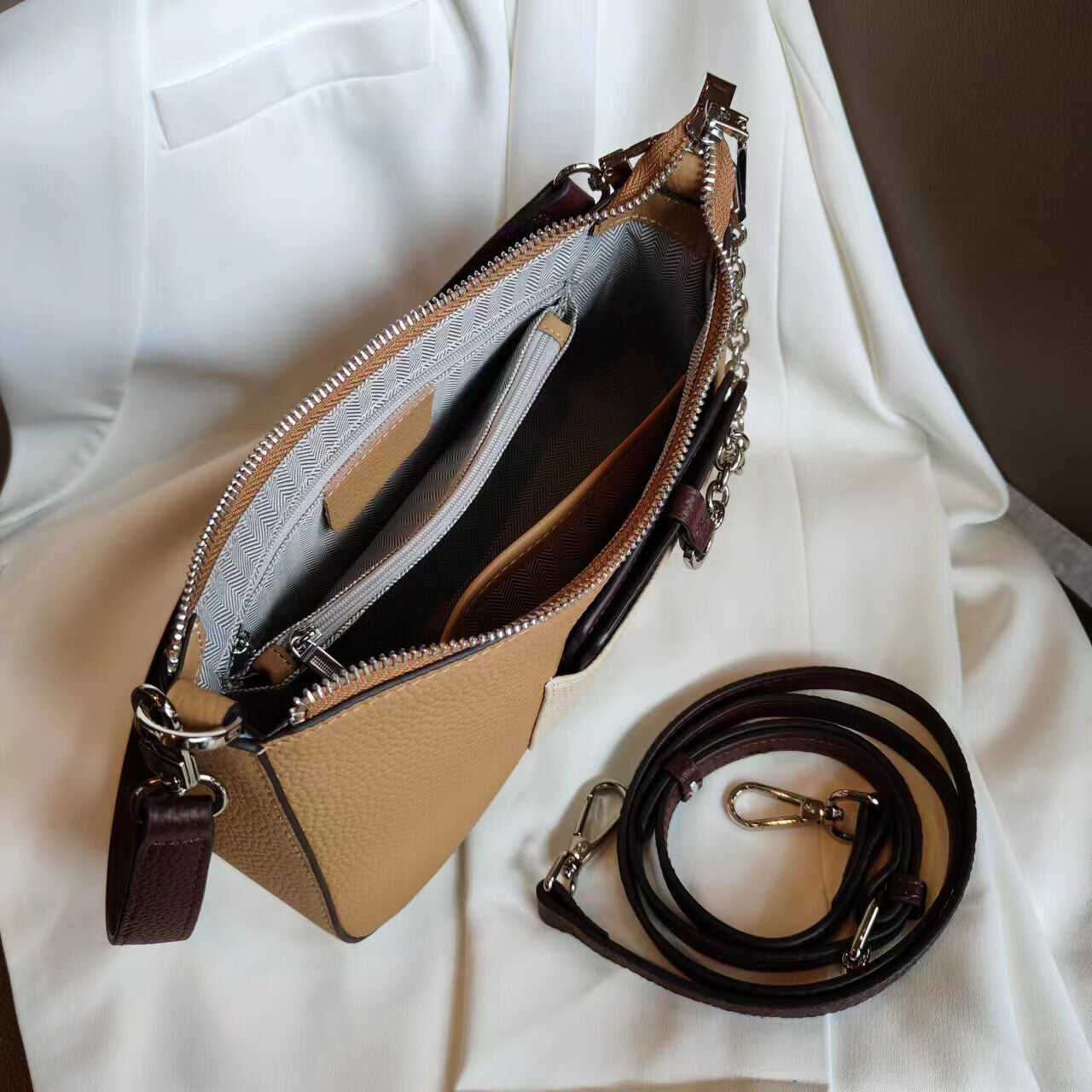 Women's shoulder bag top grain cowhide underarm bag crossbody bag
