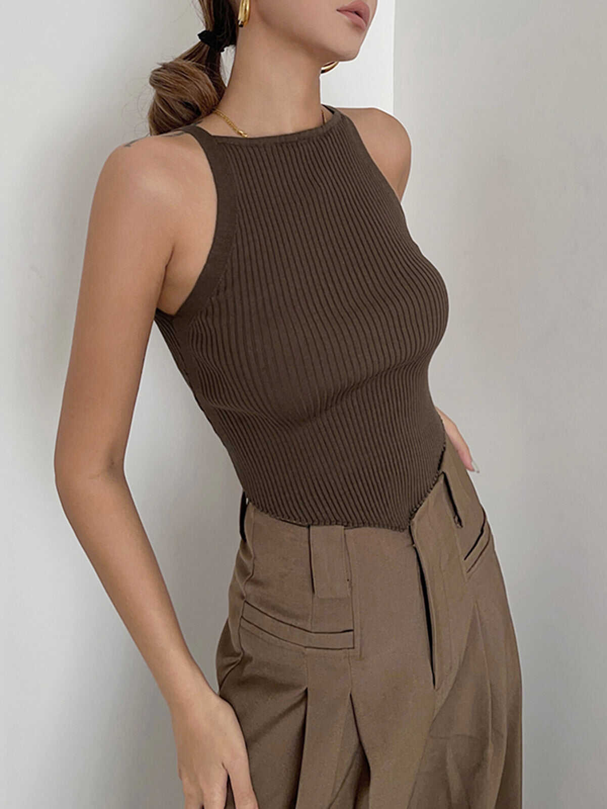 Basic Ribbed Sweater Vest