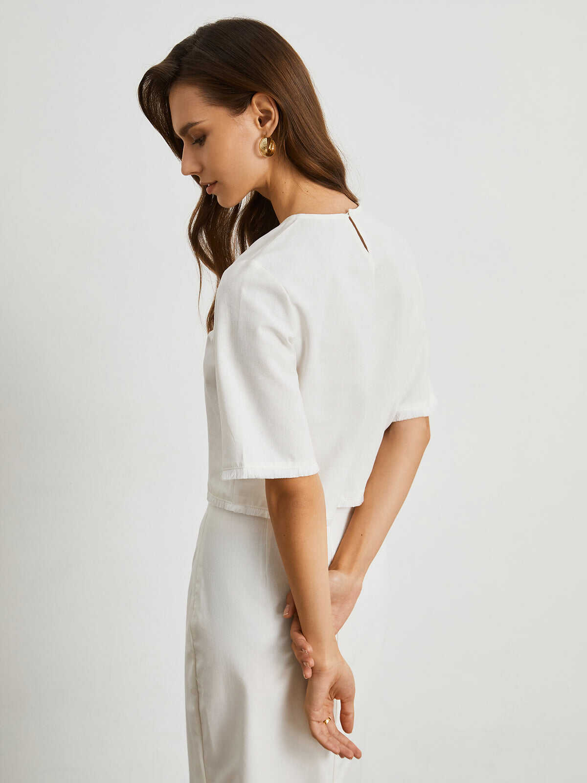 Cotton Linen Two Piece Skirt Set