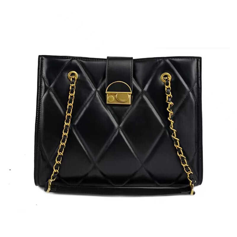 Diamond quilted cowhide tote bag shoulder bag crossbody bag
