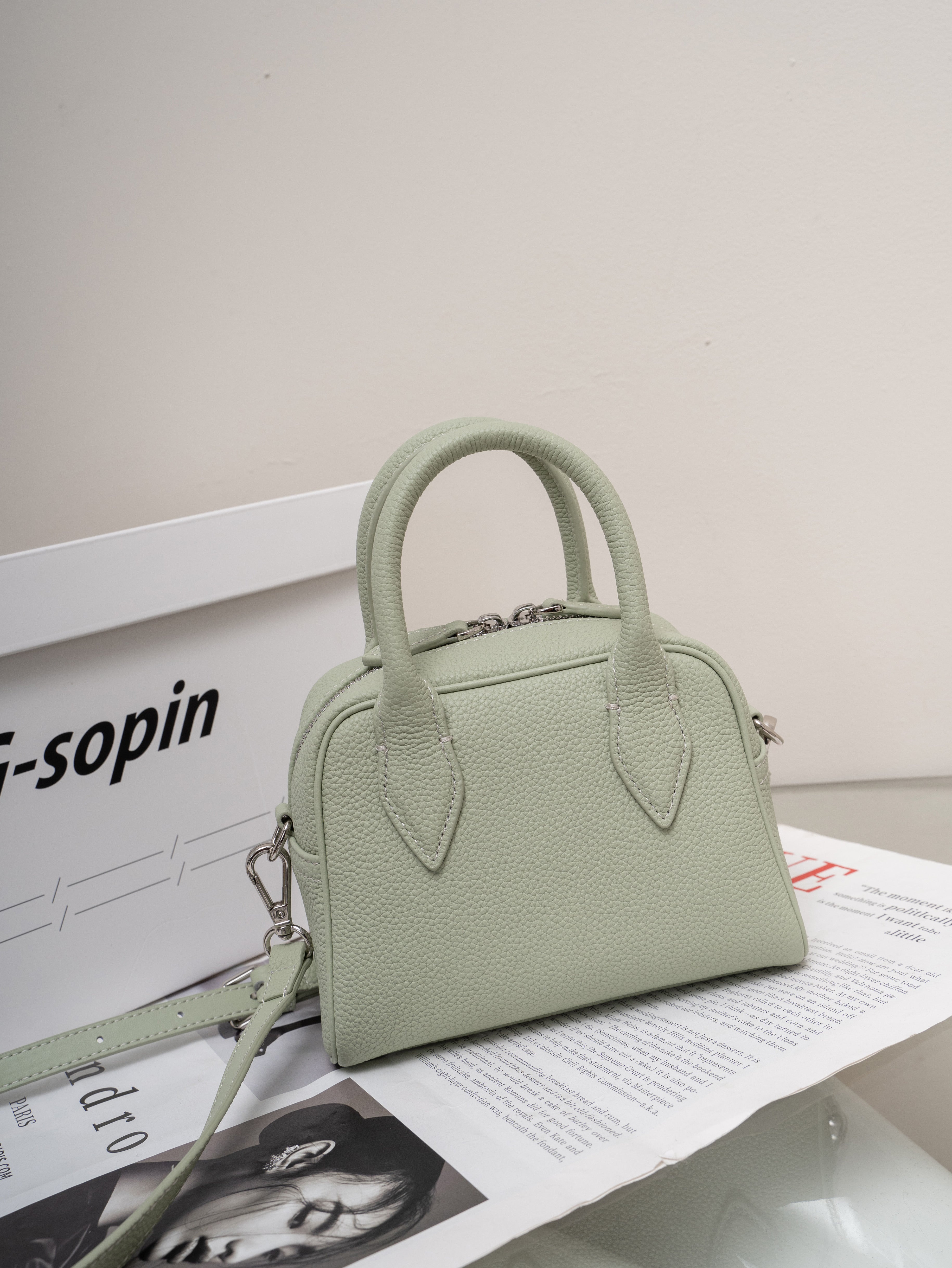 High quality small Boston bag togo cow leather shoulder bag handbag