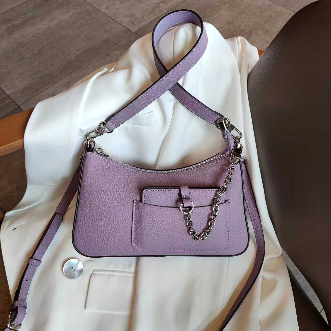 Women's shoulder bag top grain cowhide underarm bag crossbody bag