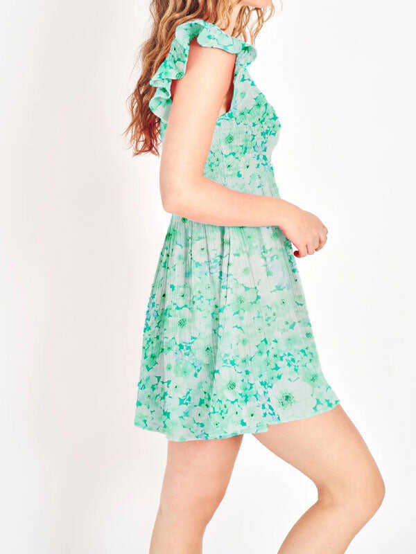 Floral pleated playsuit