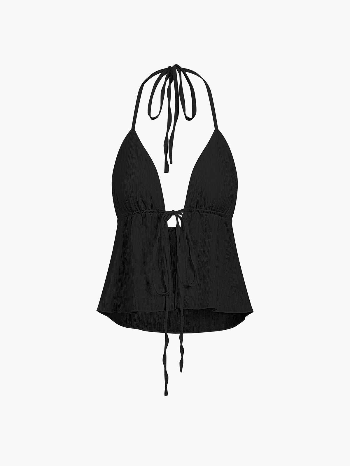 Halter Tied Open Back Cami Top