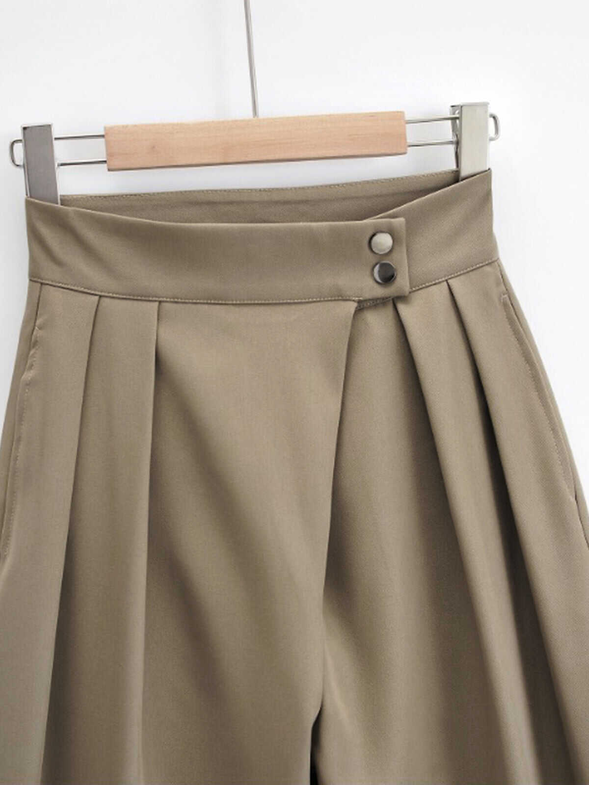 High Waisted Pleat Front Trousers
