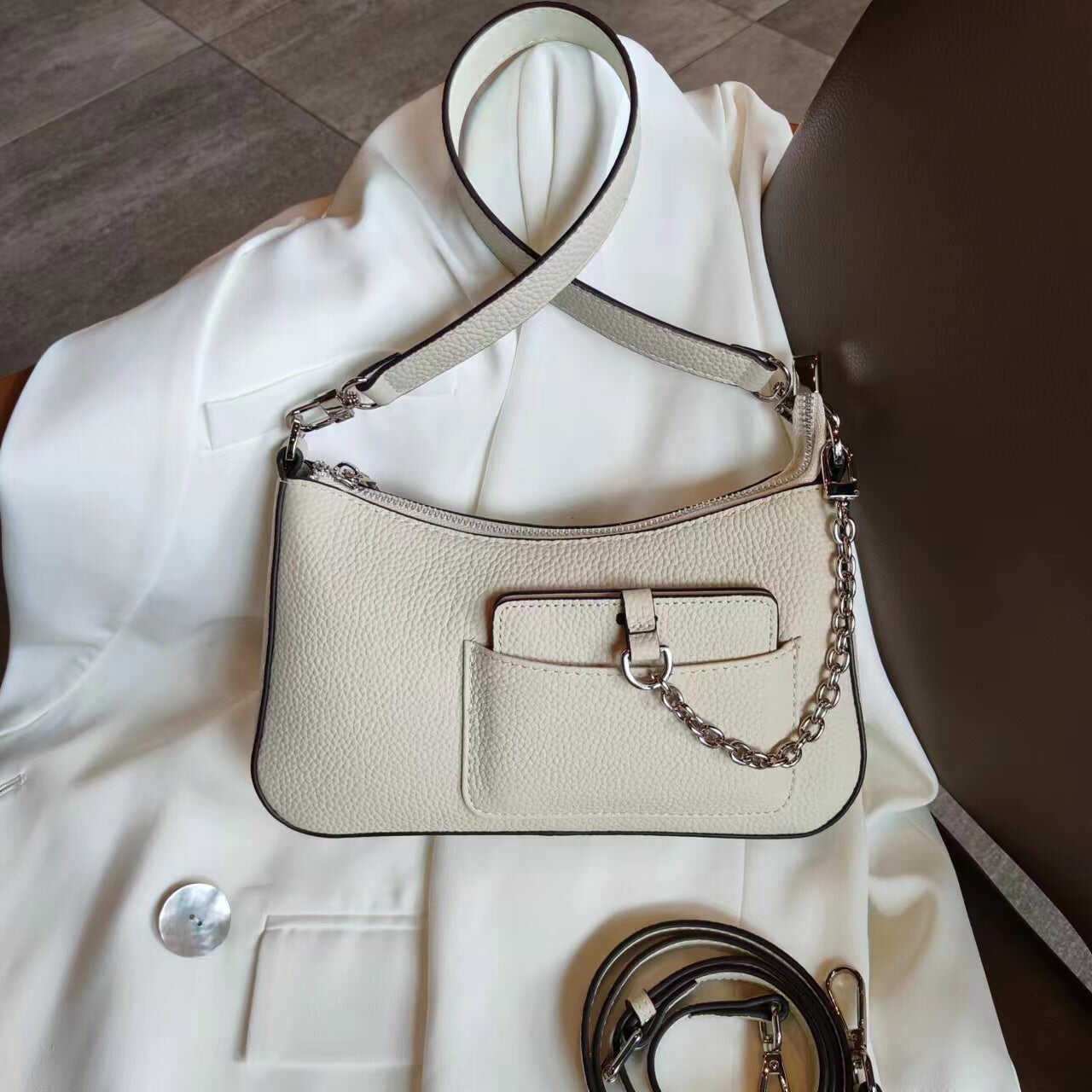Women's shoulder bag top grain cowhide underarm bag crossbody bag