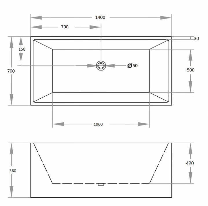 Milano Multi 1200/1300/1400MM Corner Back to Wall Bath