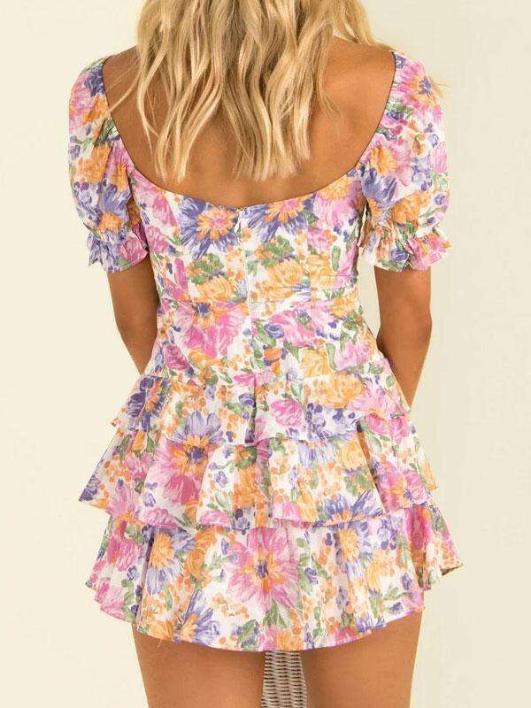 Floral print mini dress