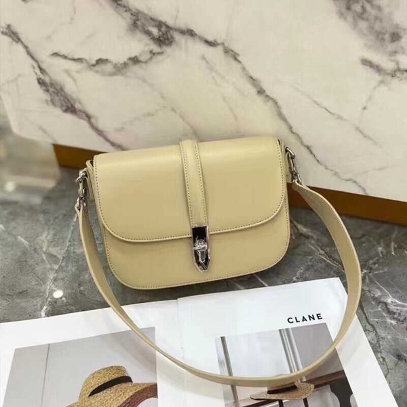 Women's leather flap bag cowhide saddle bag shoulder bag