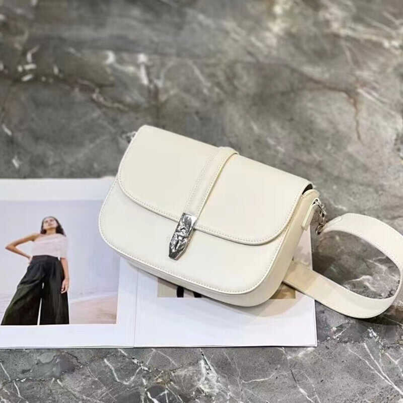 Women's leather flap bag cowhide saddle bag shoulder bag