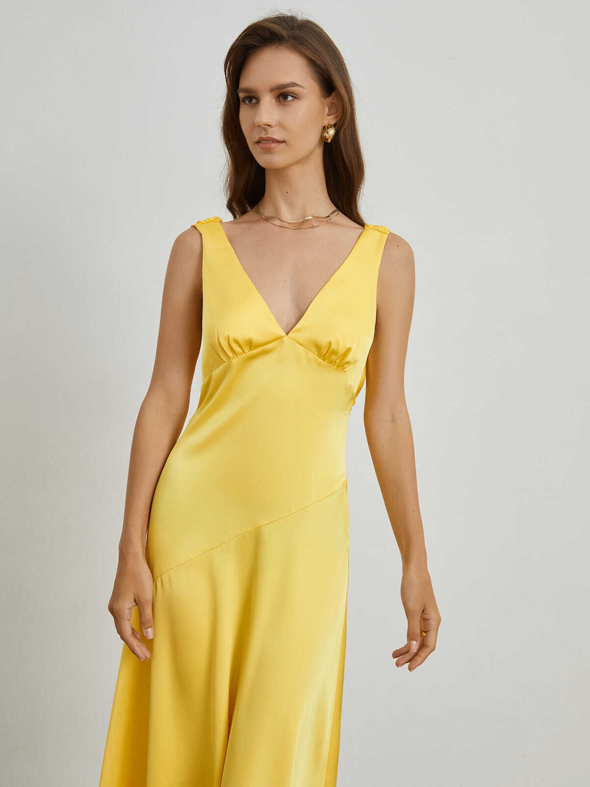 Satin Open Back Midi Dress