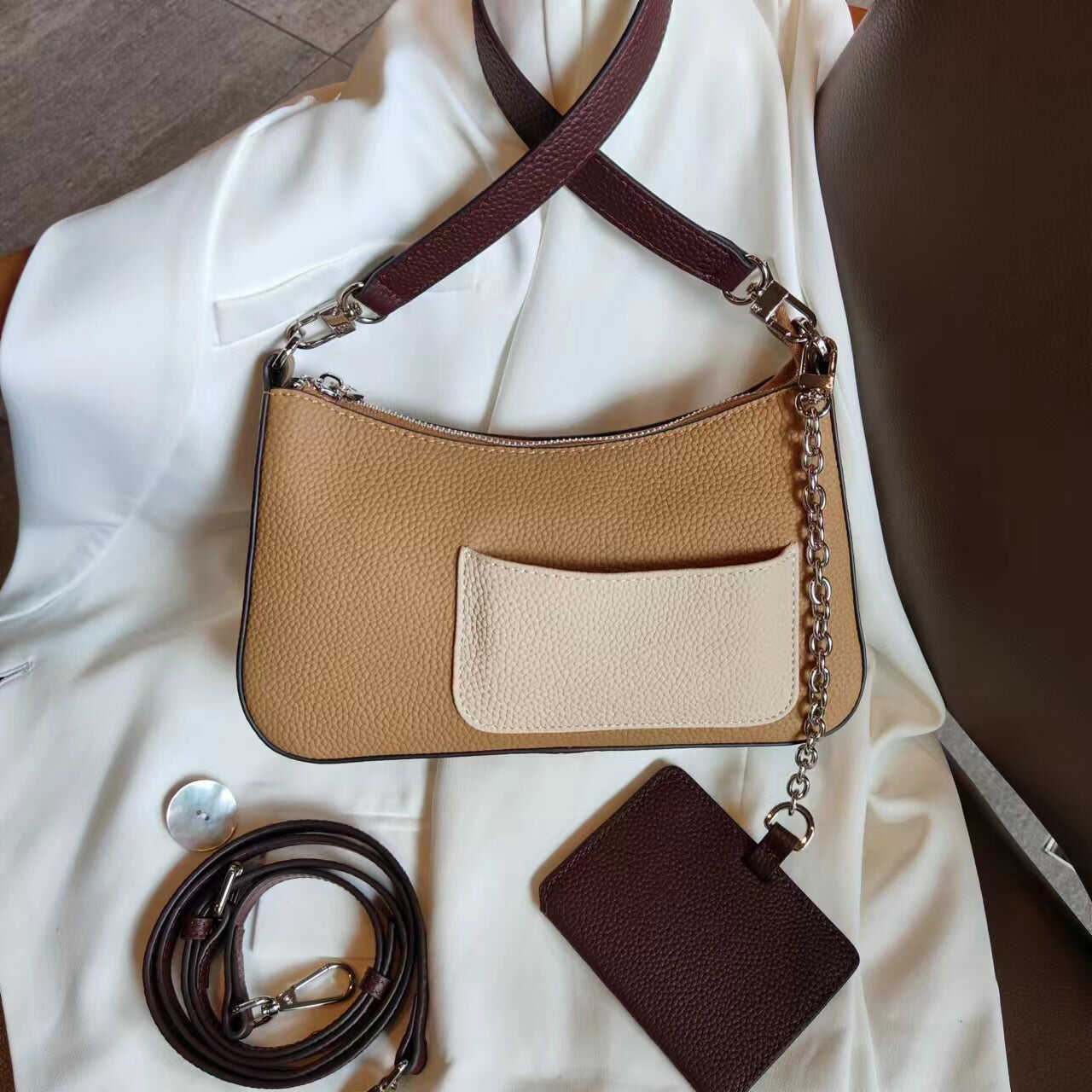 Women's shoulder bag top grain cowhide underarm bag crossbody bag