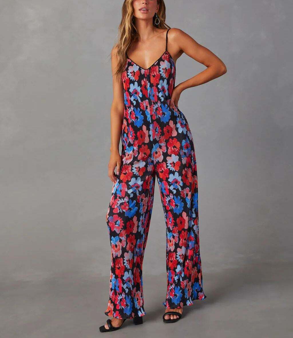 Sleeveless Floral Jumpsuit