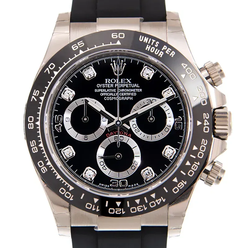Rolex Cosmograph Daytona 116519LN 40mm 18ct White Gold Automatic Black Dial Diamonds