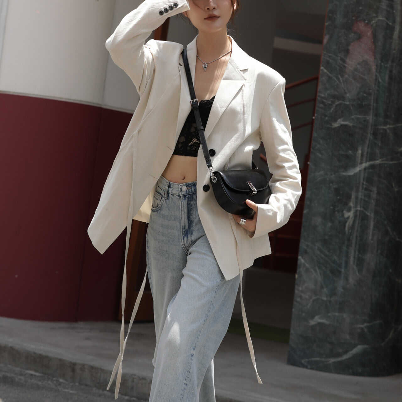 Luxury grade high quality cowhide saddle bag shoulder and crossbody