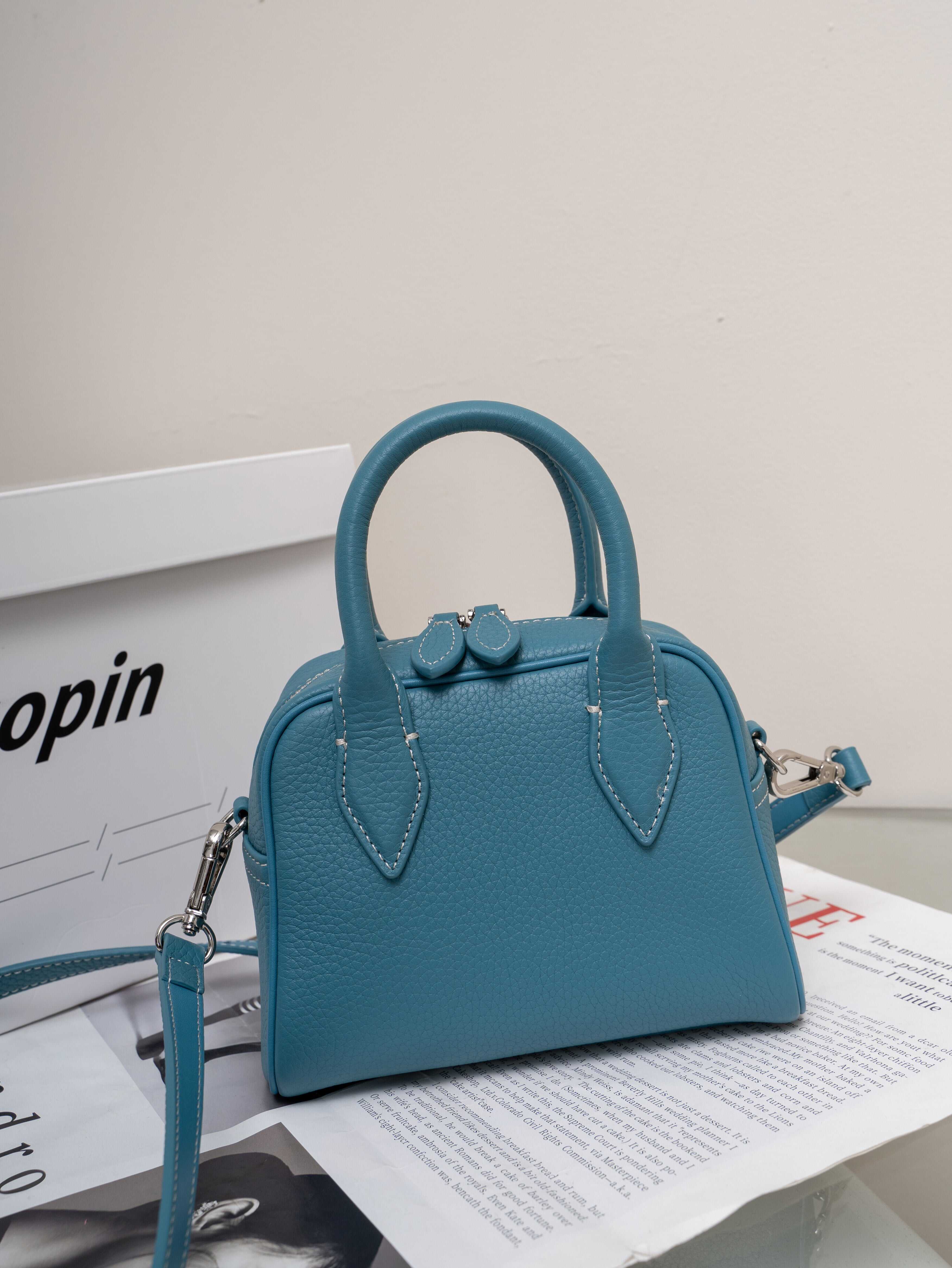 High quality small Boston bag togo cow leather shoulder bag handbag