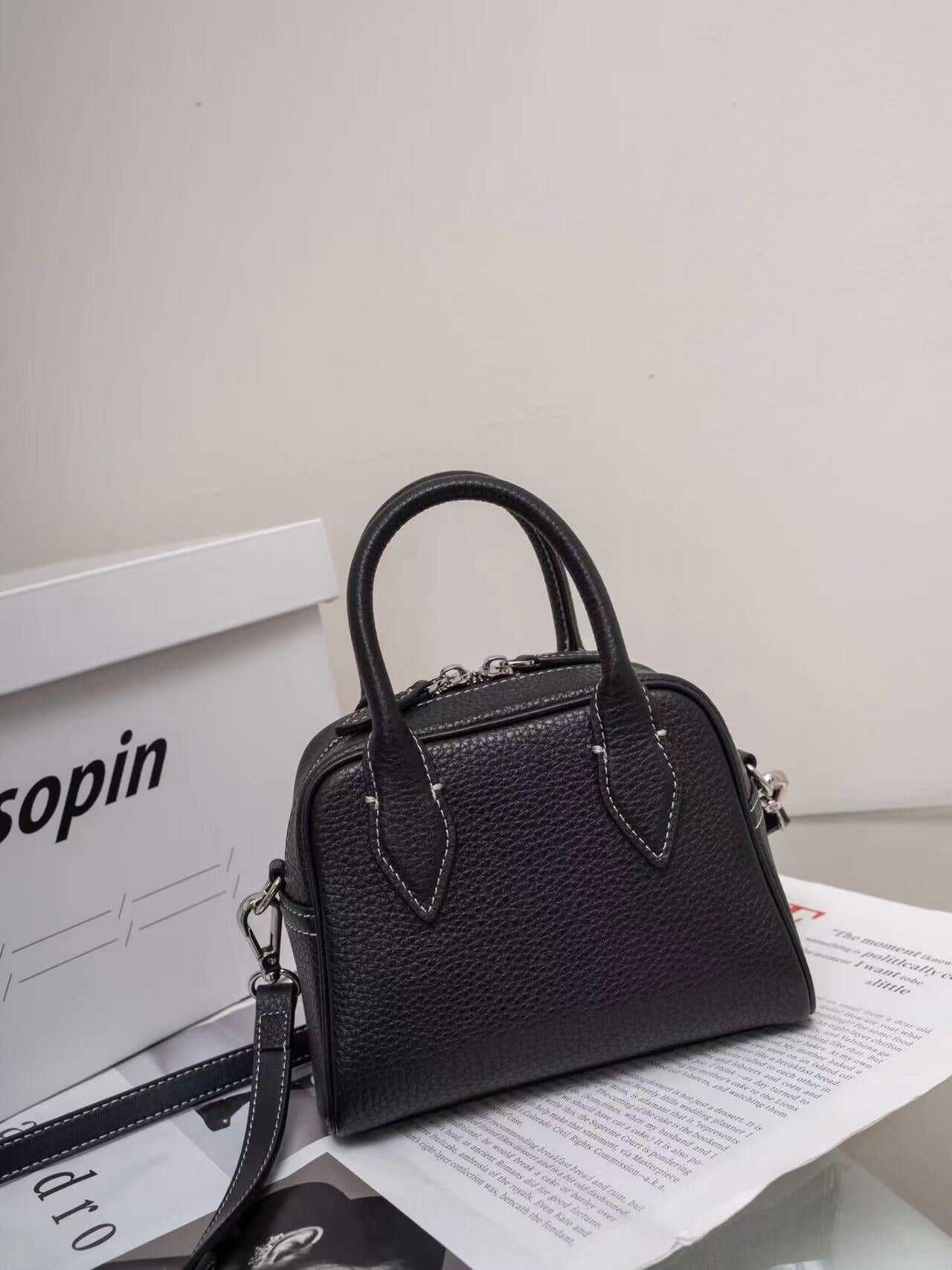 High quality small Boston bag togo cow leather shoulder bag handbag