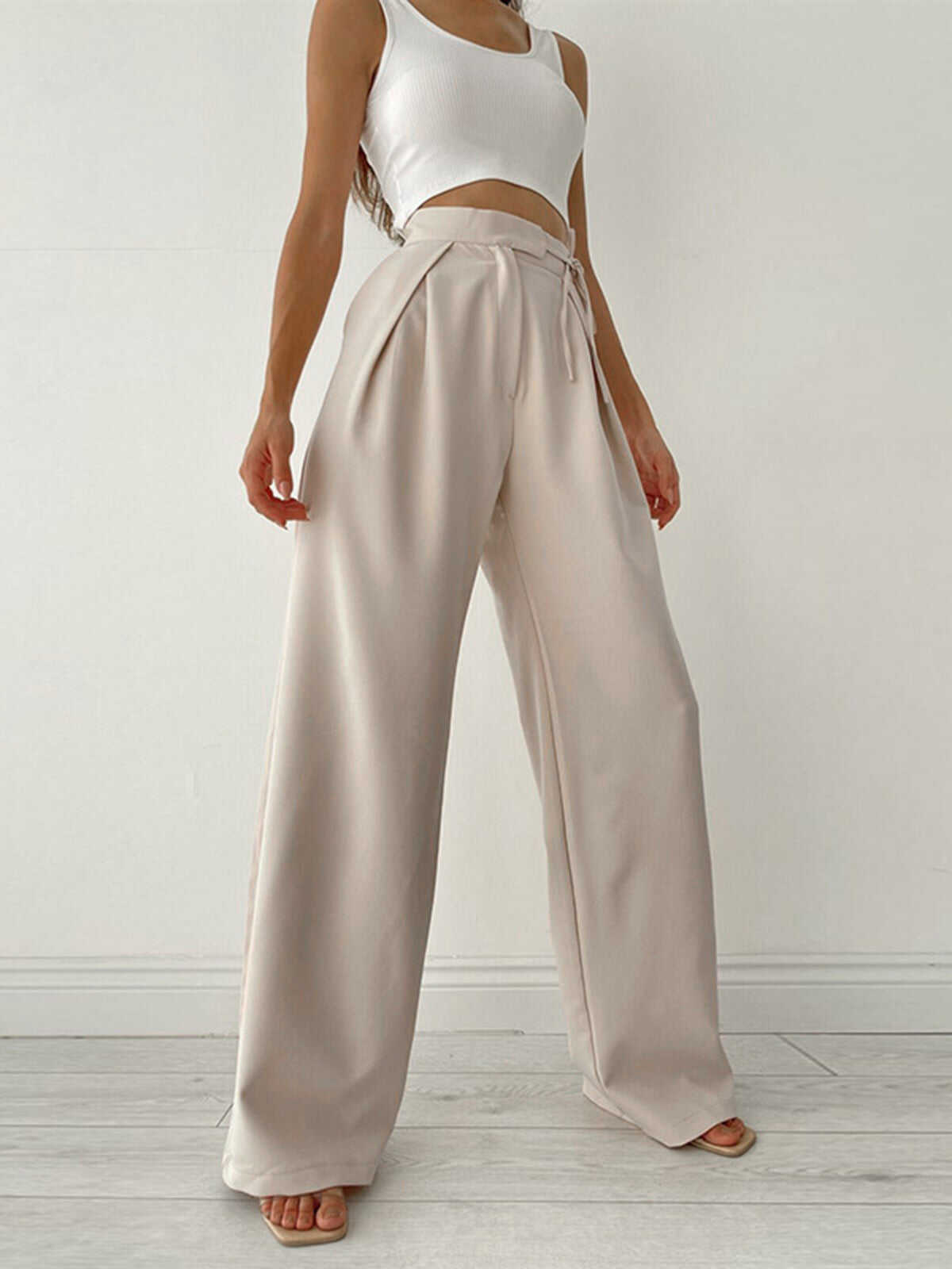 Casual Tied Wide Leg Pants