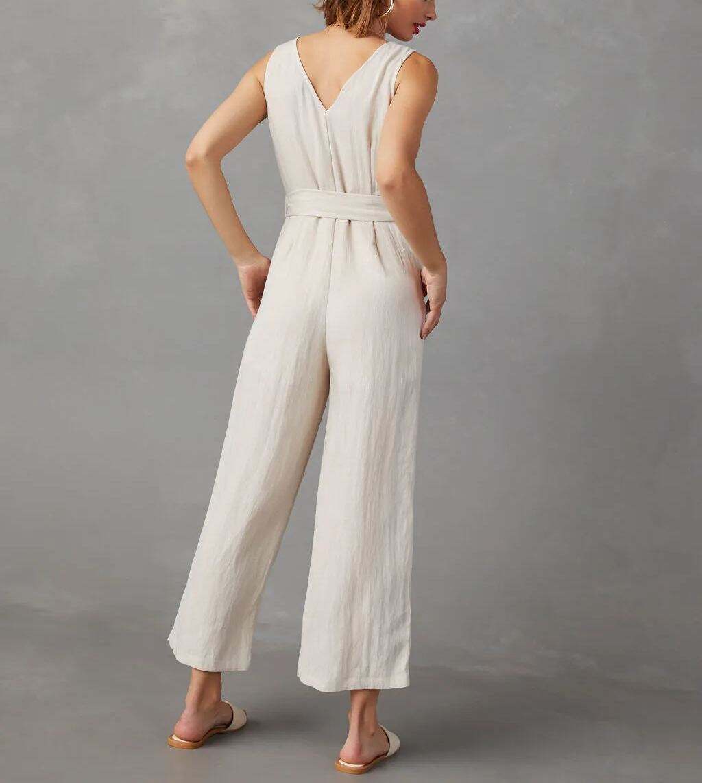 Sleeveless Tie Waist Jumpsuit