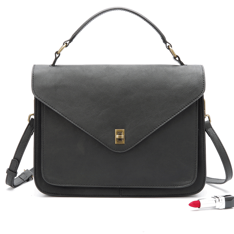 【Big Messenger Bag】Sunset yellow head layer cowhide messenger bag handbag crossbody dual-use bag