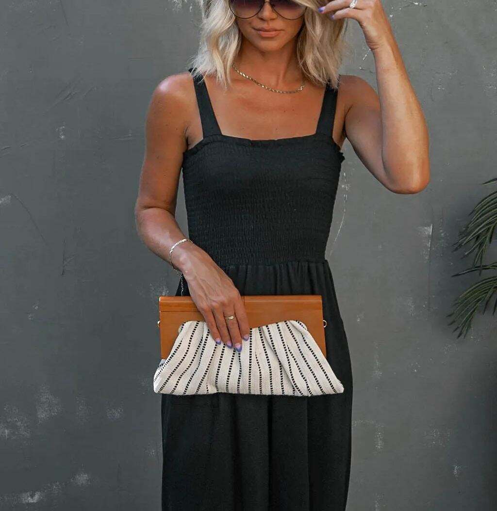Smocked Pocketed Jumpsuit