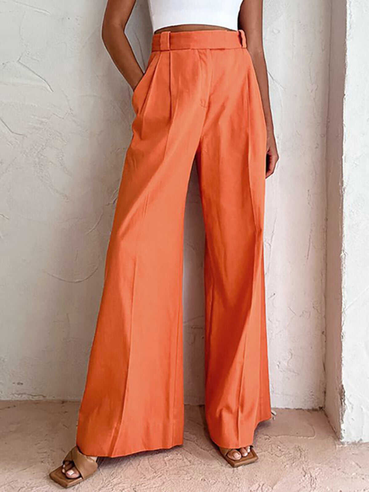 Linen Cotton Wide Leg Pants