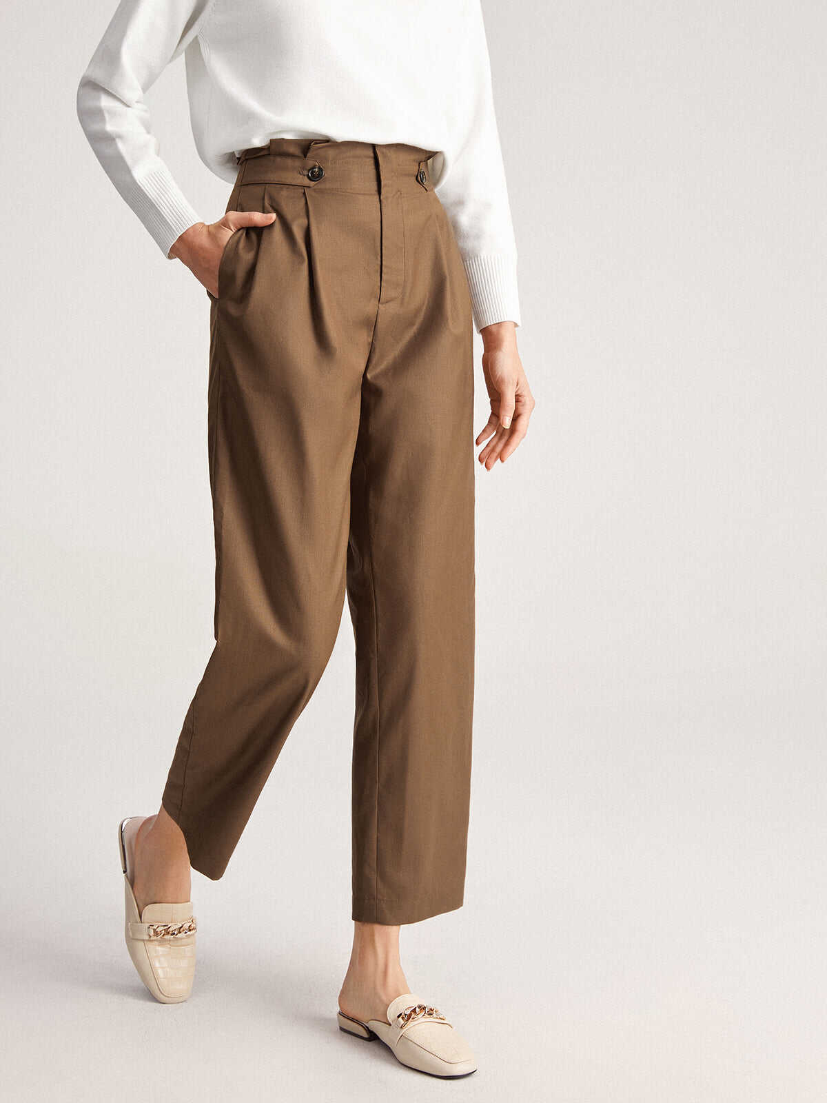 Brown wide leg pants