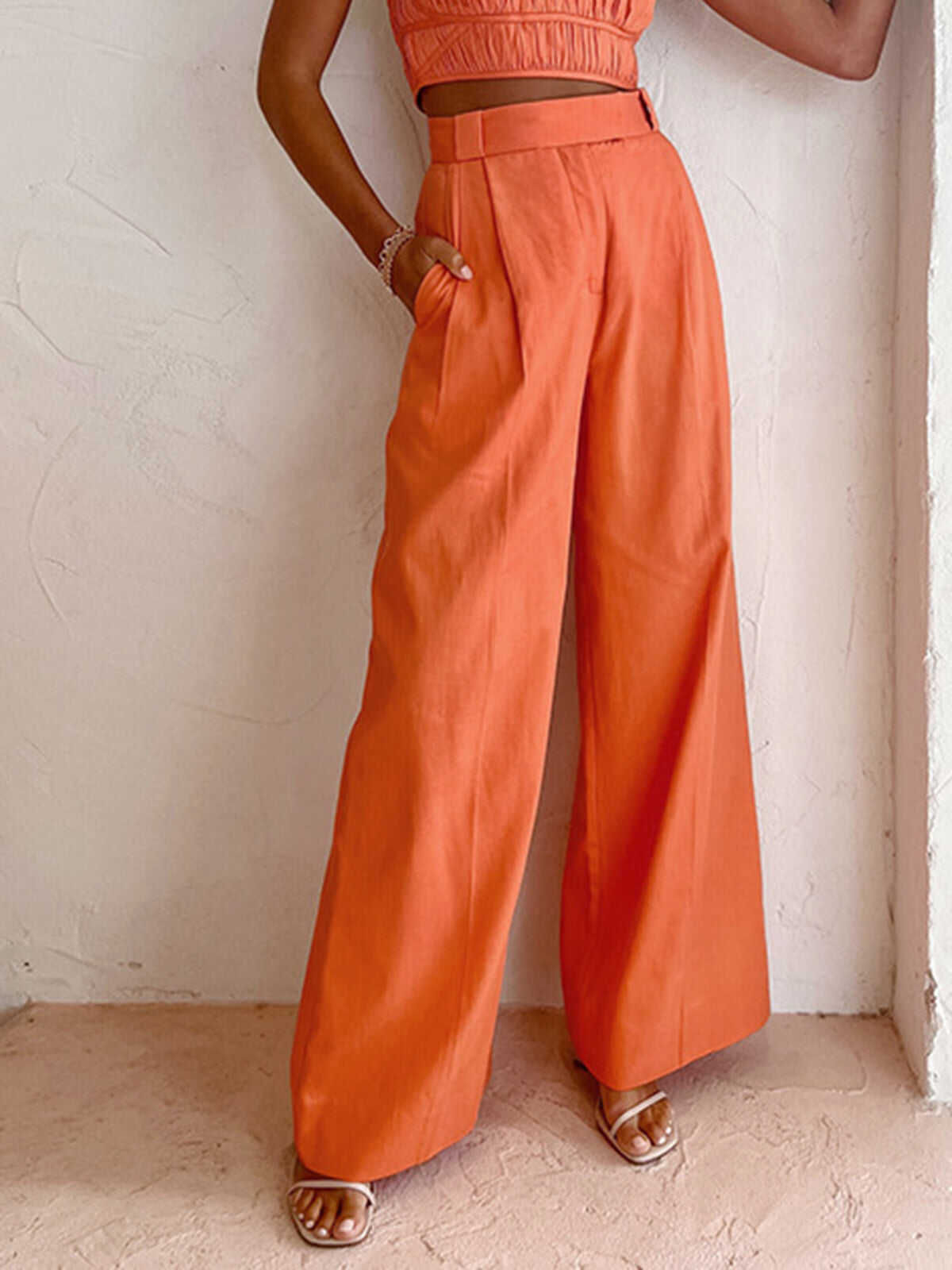 Linen Cotton Wide Leg Pants